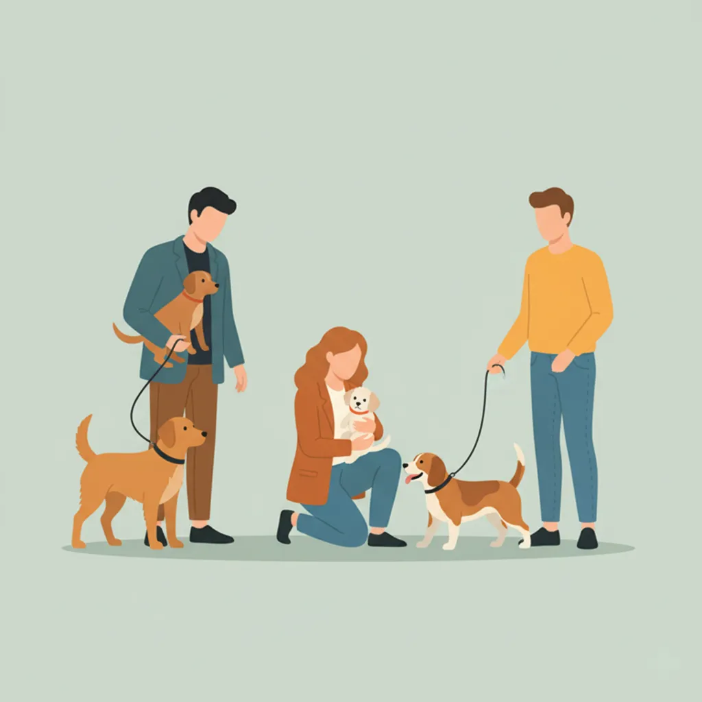 Persona cuidando a un perro con cariño